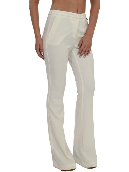 Relish Women's Fabric Trousers Flared ΥΠΟΛΕΥΚΟ