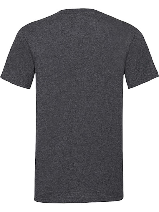 Fruit of the Loom Valueweight V Τ Ανδρικό Διαφημιστικό T-shirt Κοντομάνικο Dark Heather Grey