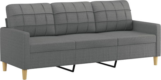 Canapea Cu Trei Locuri Gri Închis Cu Perne Decorative 198x77x80cm