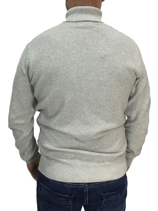 Side Effect Men's Long Sleeve Blouse Turtleneck Grey.