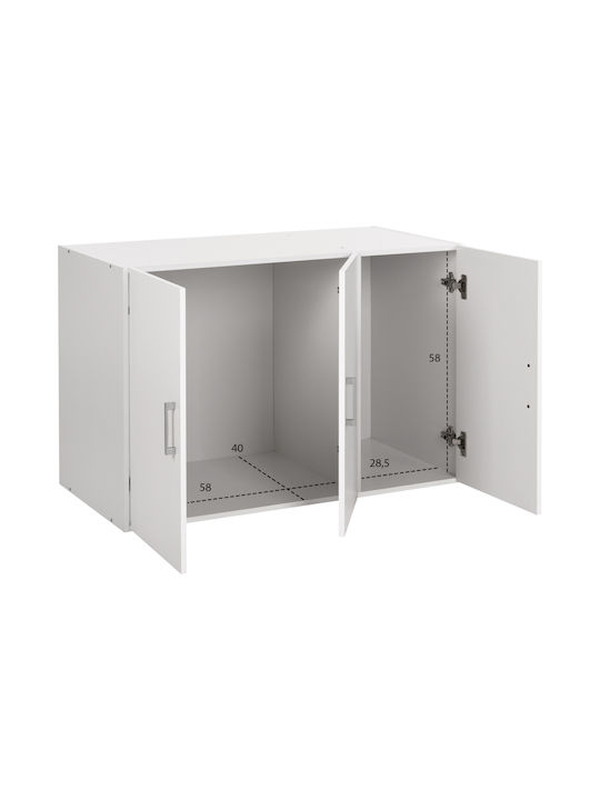 HomeMarkt Rectangular Chipboard Loft Closet White 90.2x40cm