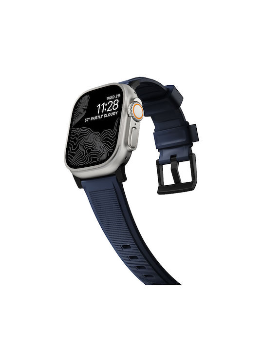 Nomad Sport Rugged Strap V2 FKM Strap Silicone Atlantic Blue Black (Apple Watch 44/45/46mm/Ultra 49mm)