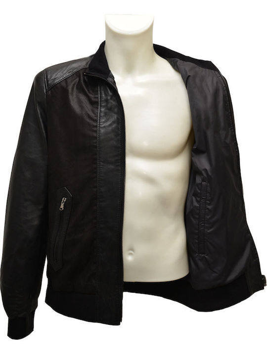 Δερμάτινα 100 Men's Winter Leather Jacket Black (Black)