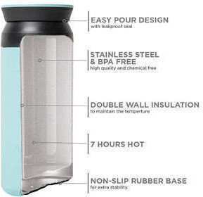 Runbott Μπουκάλι Θερμός Ανοξείδωτο 600ml Μπορντό