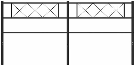 vidaXL Κεφαλάρι Κρεβατιού Μεταλλικό Μαύρο 166x90cm