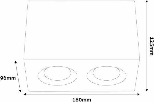 Avide Double Spot with Socket GU10 in White Color Avide Double Spot with Socket GU10 in White Color