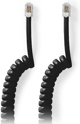 Nedis Spirale Telefonkabel RJ11 6P4C 2m Schwarz (TCGB90100BK20)