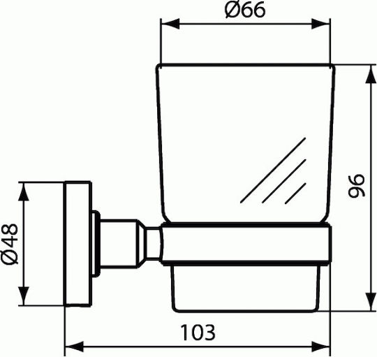 Ideal Standard Επιτοίχια Ποτηροθήκη Iom Ασημί