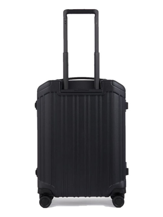Piquadro Βαλίτσα Ταξιδίου Καμπίνας Σκληρή Black με 4 Ρόδες Ύψους 55εκ.