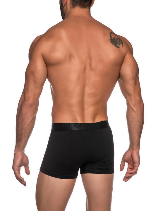 Inizio Men's Boxer Black with Patterns