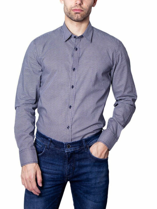 Antony Morato Men's Shirt Long Sleeve Cotton Blue