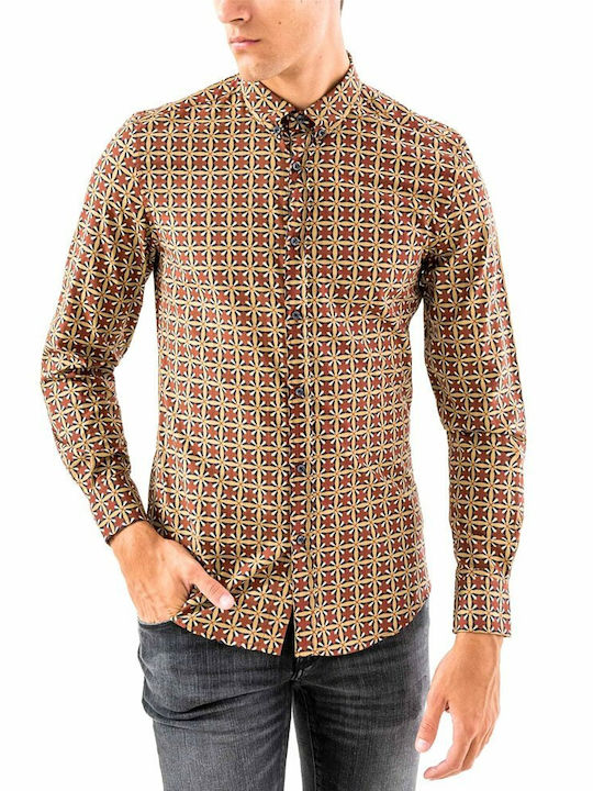 Antony Morato Men's Shirt Long Sleeve CAFE-BEZ