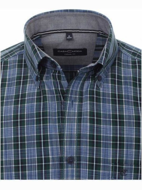 Casa Moda Men's Shirt Long Sleeve Checked blue-green