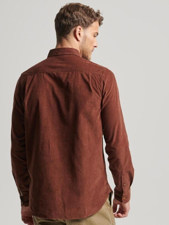 Superdry Men's Shirt Long Sleeve Corduroy snuff/camel