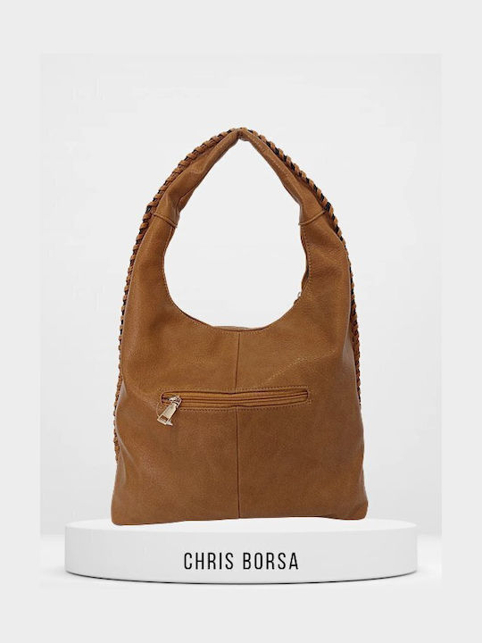 Chris Borsa Leather Women's Bag Shoulder Tabac Brown