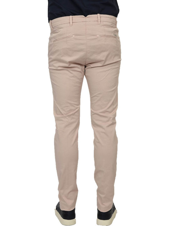 Pantaloni Chino Elastic cu Croială Slim Pink