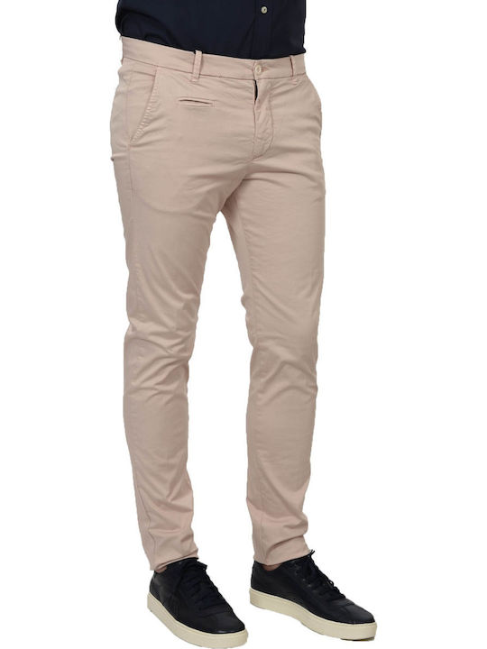 Pantaloni Chino Elastic cu Croială Slim Pink