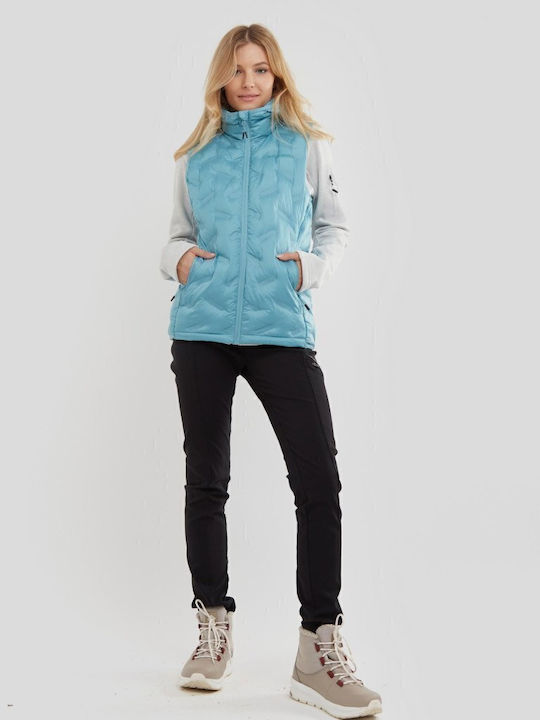 Fundango Women's Short Puffer Jacket for Winter Blue