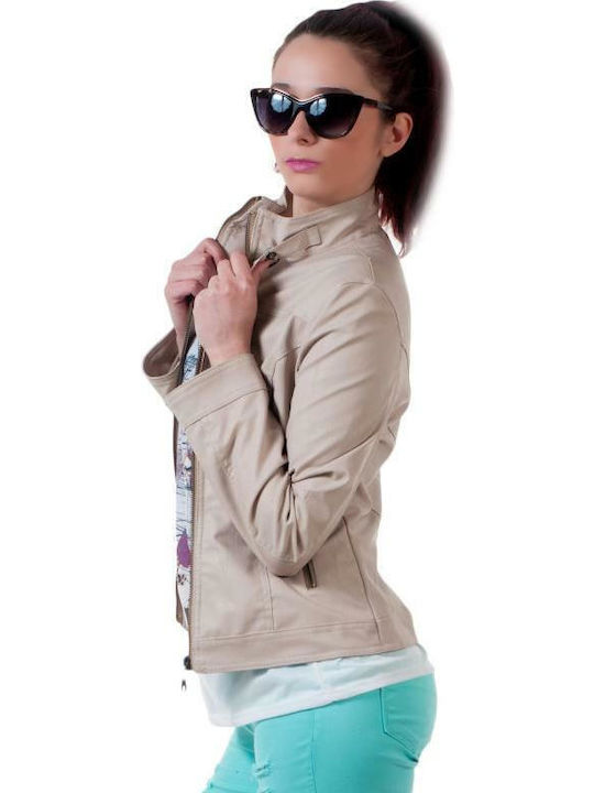 Top Ten Women's Short Biker Jacket for Winter Beige