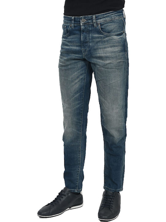 Trousers Elastic in Tapered Line Blue