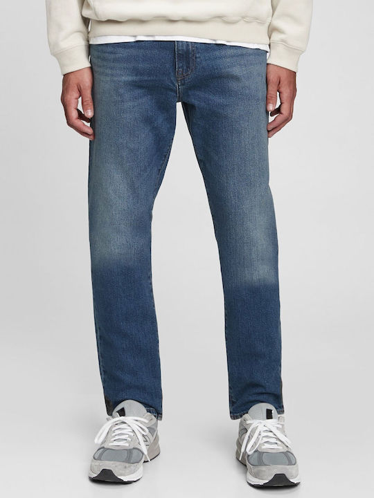 Ανδρικό Παντελόνι Τζιν με Slim Straight Εφαρμογή Μπλε