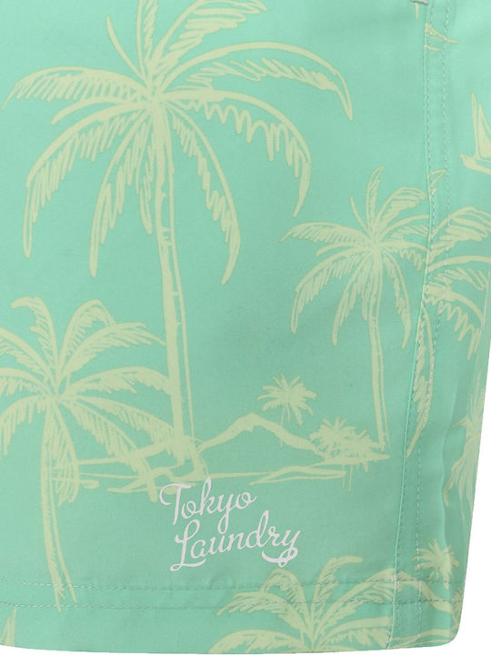 Tokyo Laundry Ανδρικό Μαγιό Σορτς Beach Glass Aqua Blue με Σχέδια