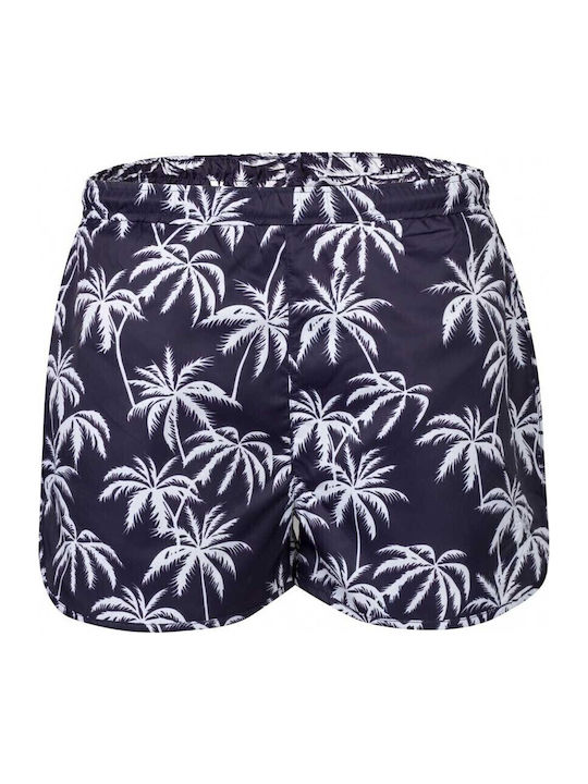 Costum de Baie Bărbați Pantaloni Scurți Albastru Marin/Alb cu Modele