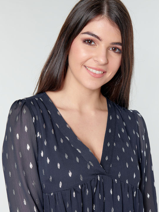 Mini Rochie cu Volane Albastru