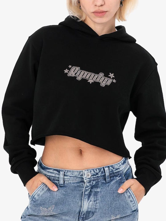 Изрязан Дамски Суитшърт Худи Black.