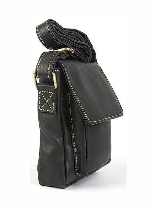 Herren Ledertasche Schulter / Crossbody Schwarz