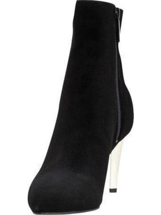 Zoe/01 Suede Γυναικεία Μποτάκια Μαύρα