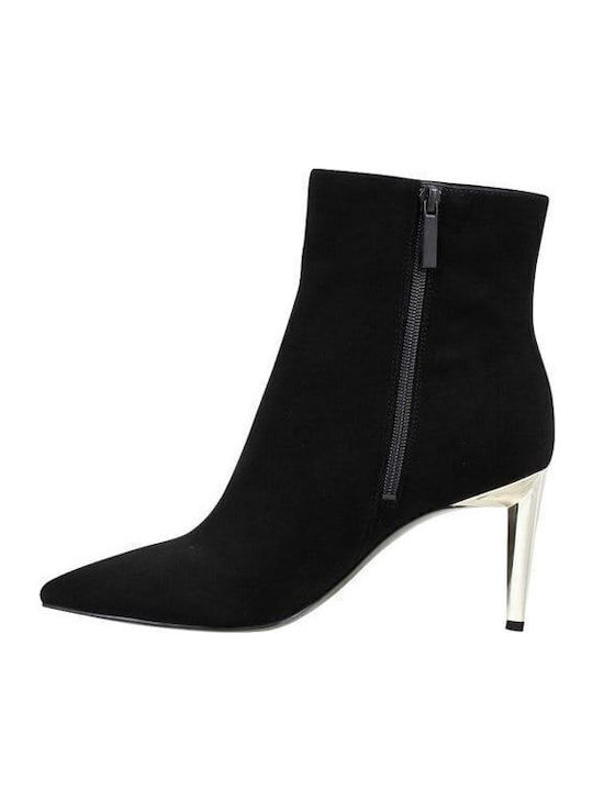 Zoe/01 Suede Γυναικεία Μποτάκια Μαύρα
