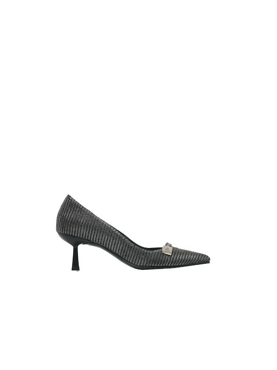 Ellen Leather Gray Low Heels