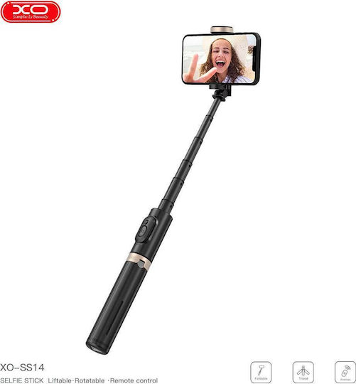 XO Ss14 Selfie Stick Τρίποδο Κινητού με Bluetooth Μαύρο