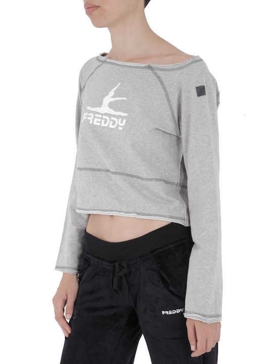 Freddy Women's Athletic Blouse Long Sleeve Gray