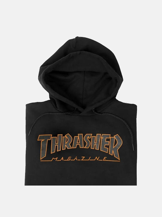 Thrasher Ανδρικό Φούτερ με Κουκούλα Black