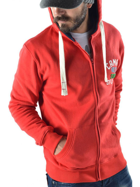 Camaro Men's Sweatshirt Jacket with Hood Red