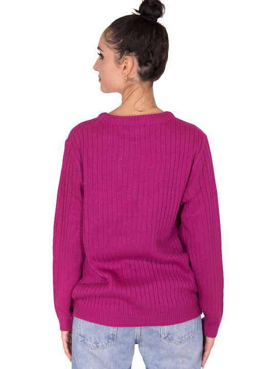 Women's Long Sleeve Sweater Festival Fuchsia