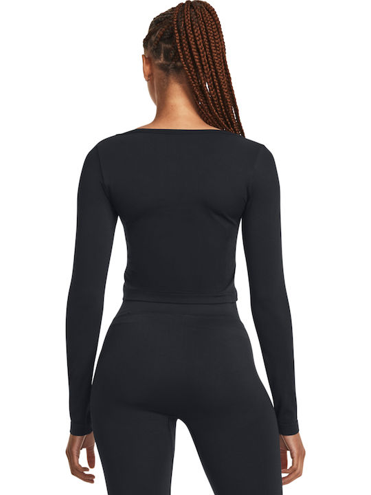 Under Armour Seamless Ισοθερμική Μπλούζα Μαύρη Under Armour Seamless Ισοθερμική Μπλούζα Μαύρη