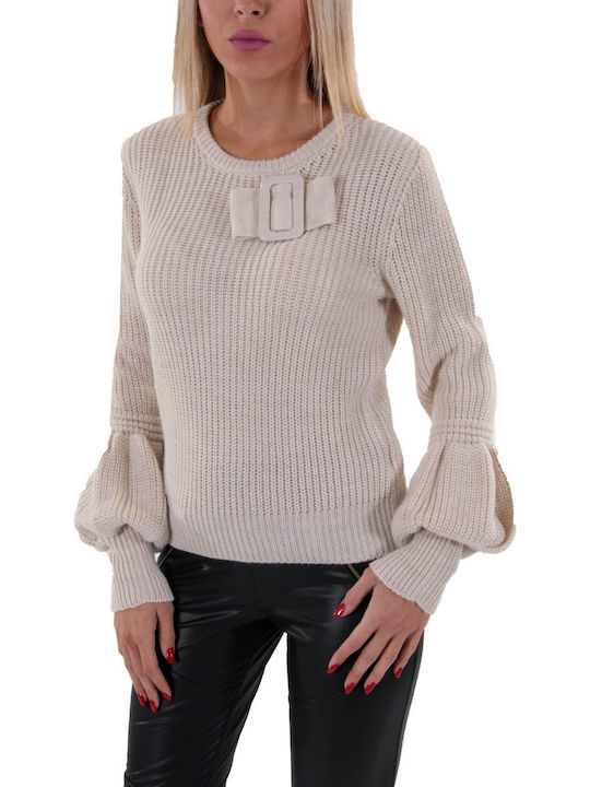 Relish Long-sleeved Women's Pullover Woolen Εκρού