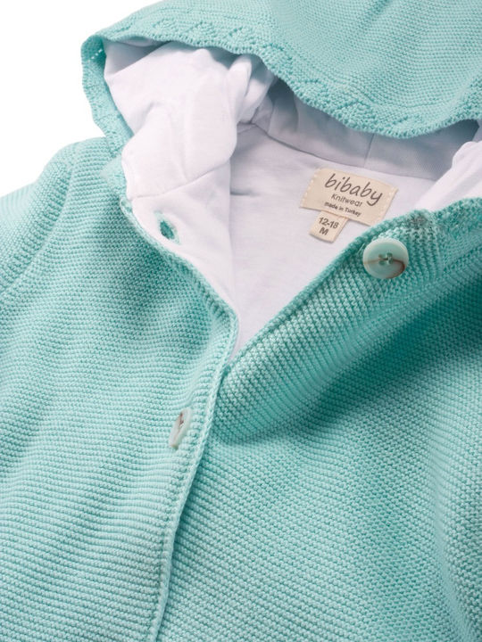 Kids' Casual Jacket with Lining & Hood Turquoise