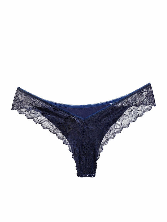 Dreams by Joyce Cotton Women's Brazil with Lace BLUE DUST