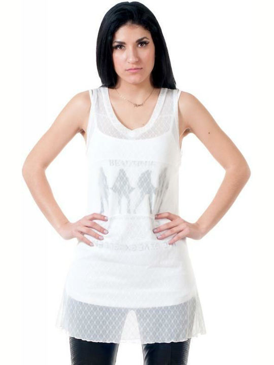 Top Ten Tunic Sleeveless White