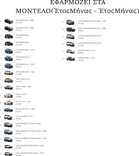 Toyota Σετ Τακάκια για Toyota Hilux
