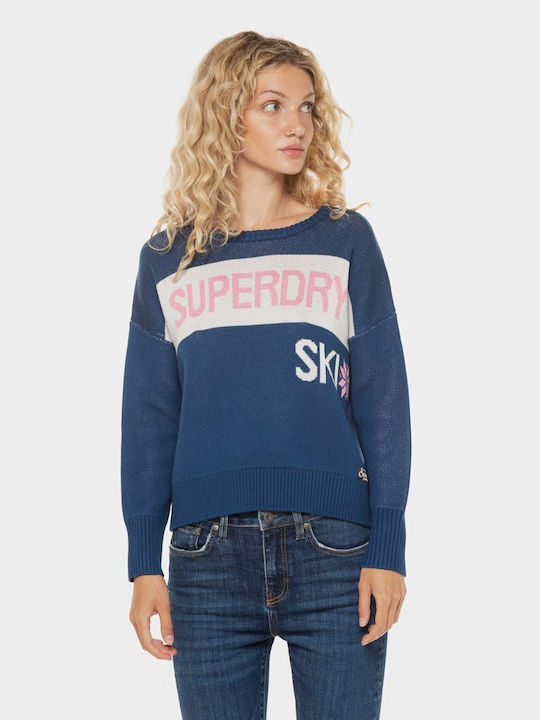 Superdry 'retro Women's Long Sleeve Sweater Blue