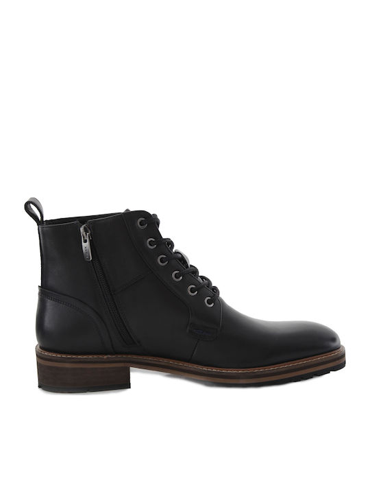 Leder Schwarz Herrenstiefel mit Reißverschluss