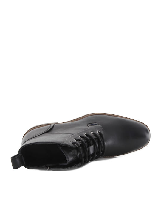 Leder Schwarz Herrenstiefel mit Reißverschluss