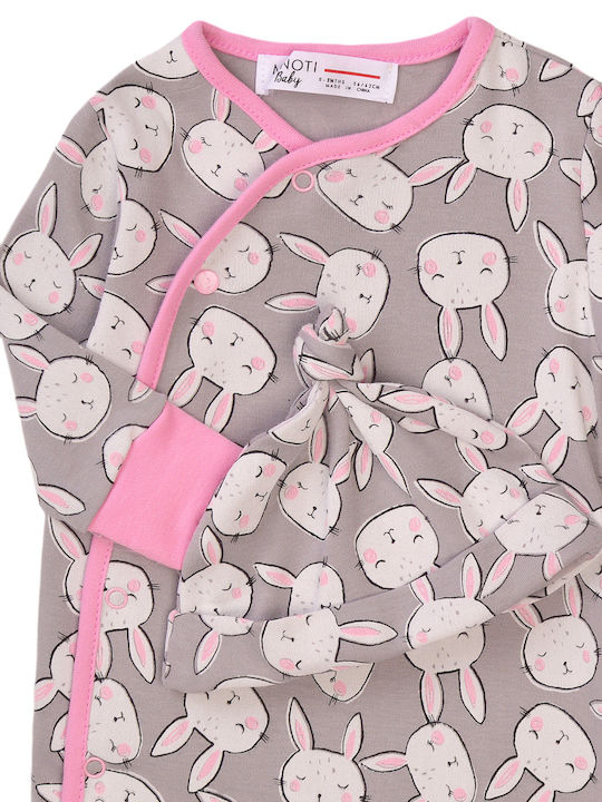 Minoti Babystrampler Langärmliges mit Mütze GREY ROZ