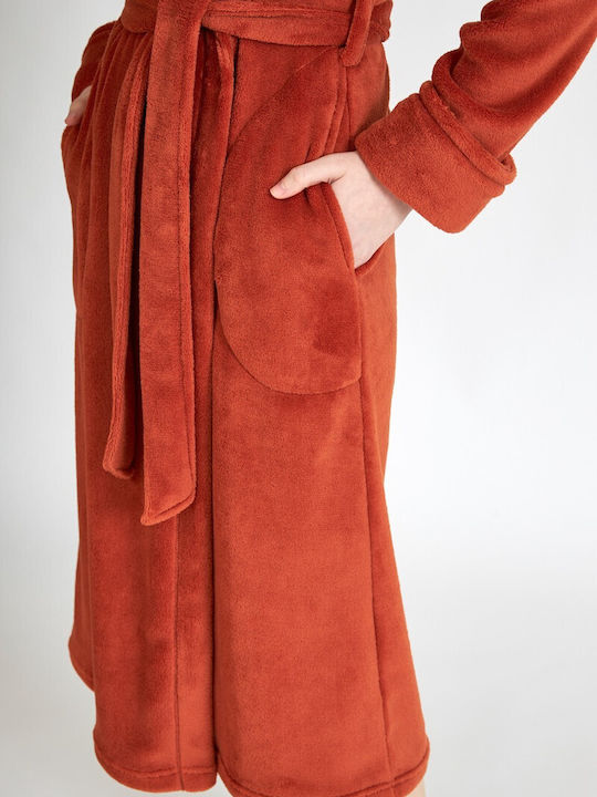 Harmony Winter Women's Fleece Robe Orange