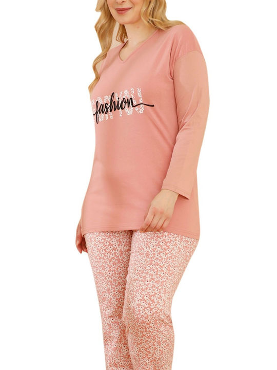 Sexen Winter Baumwolle Damen Pyjama-Hose Rosa Plus Size